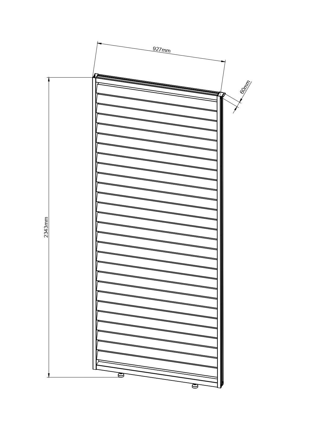 Sichtschutz anthrazit Aluminium B/H/L: ca. 6x234x93 cm