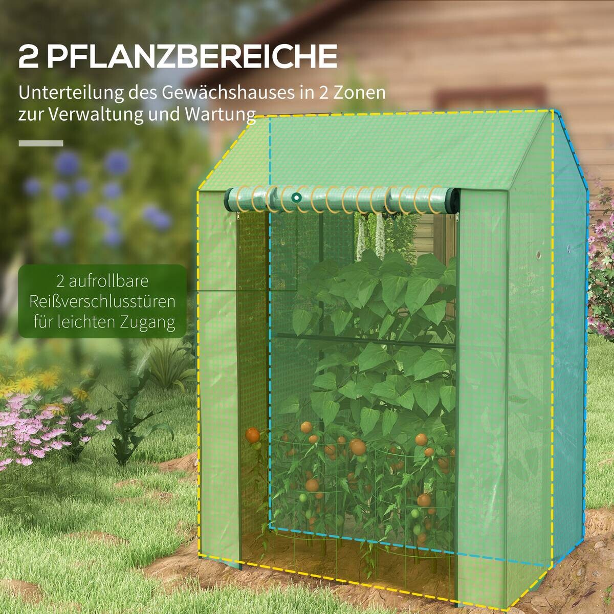 Outsunny Gewächshaus B/H/T/L: ca. 80x150x80x100 cm grün