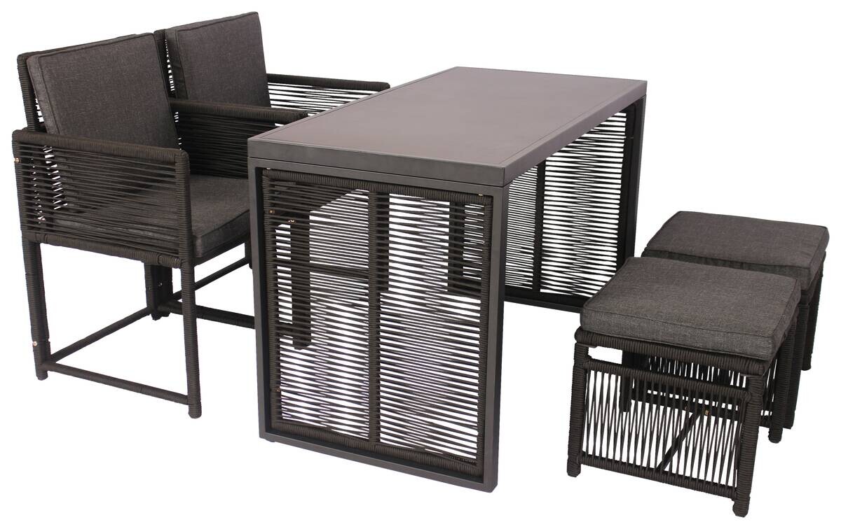 POCOline Balkonset Stone schwarz Stahl