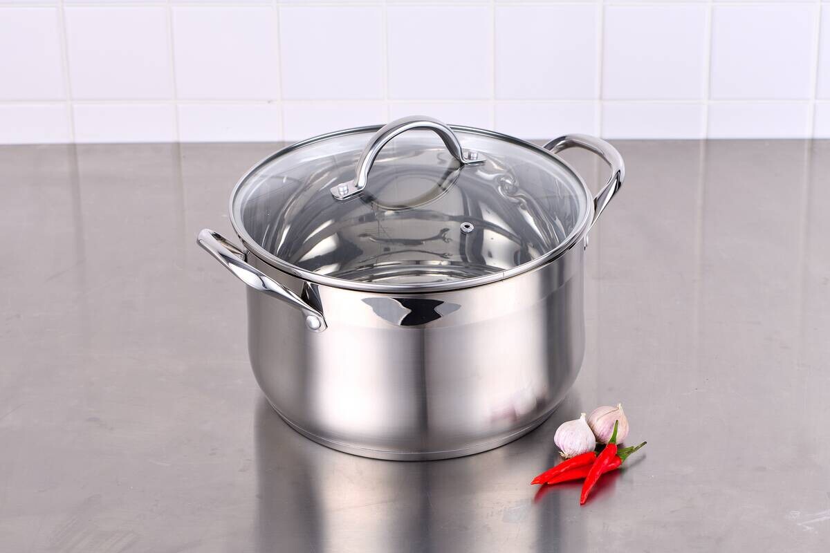 BERGNER Kasserolle GOURMET silber Edelstahl B/H/L/D: ca. 21,5x14x29,5x20 cm