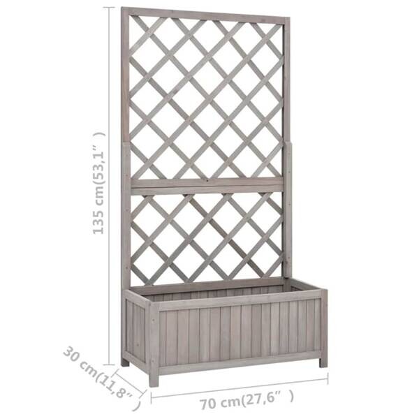 Gartenspalier grau Holz B/H/L: ca. 30x135x70 cm