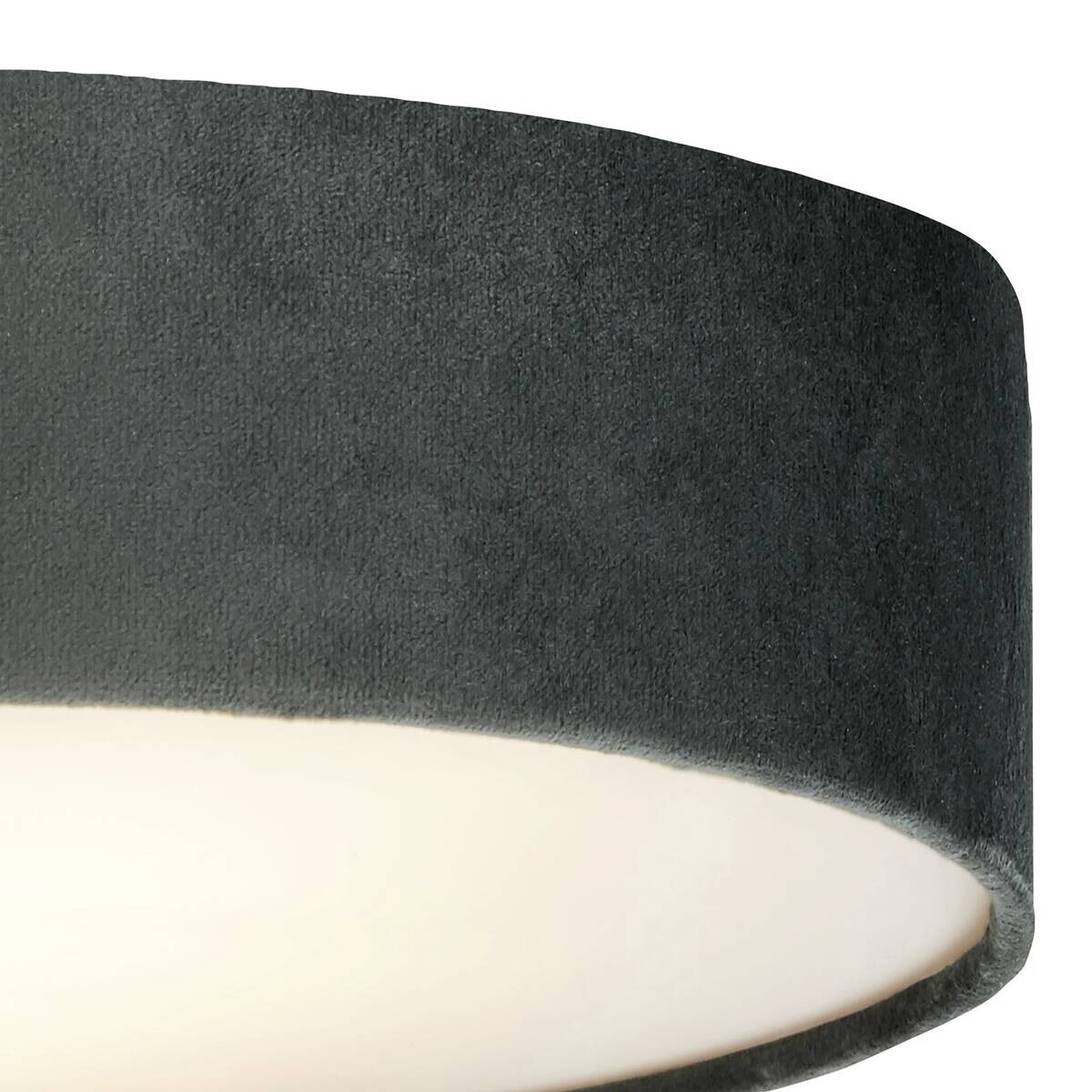 Searchlight Deckenleuchte Drum grau Stahl Samt B/H/L/D: ca. 50x10x50x50 cm E27 3 Brennstellen