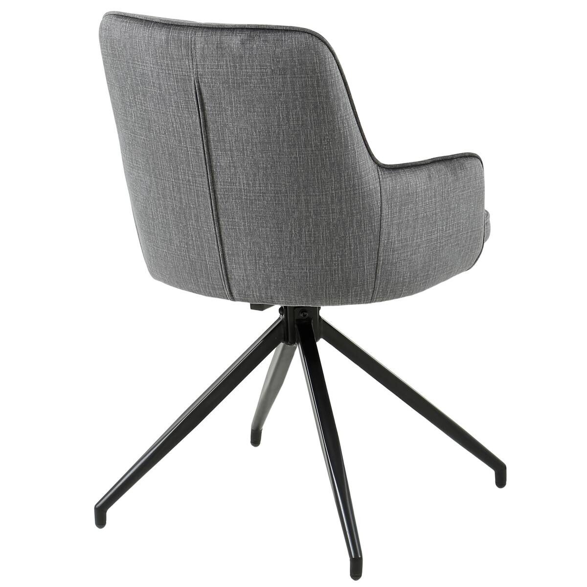 Armlehnstuhl Magda grau schwarz Samtoptik Metall B/H/T: ca. 50x86x50 cm