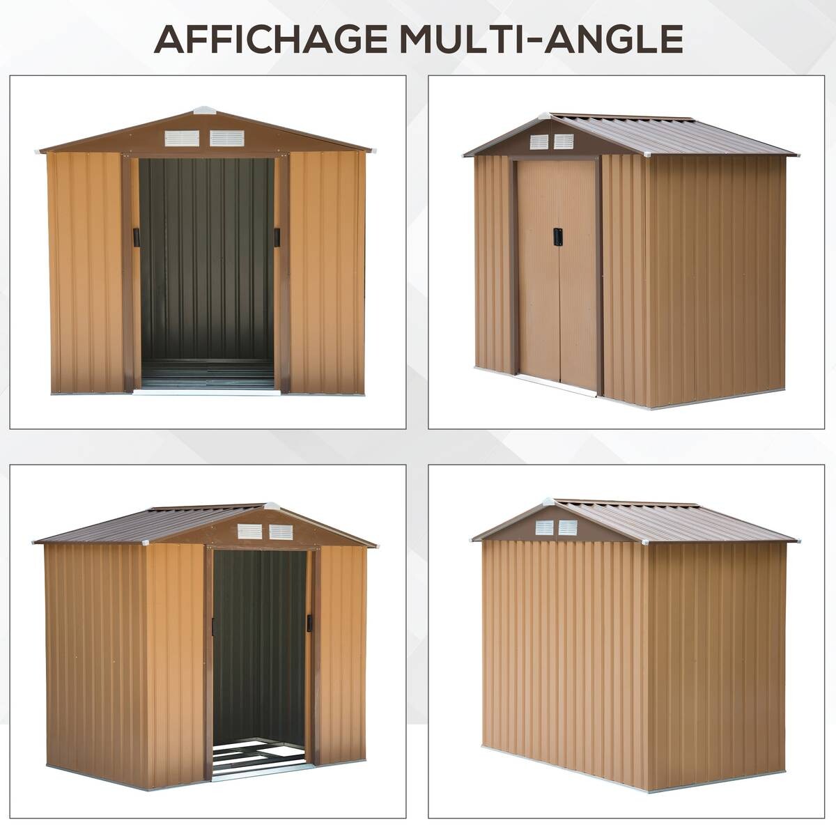 Outsunny Gartenhaus braun B/H/L: ca. 130x185x213 cm