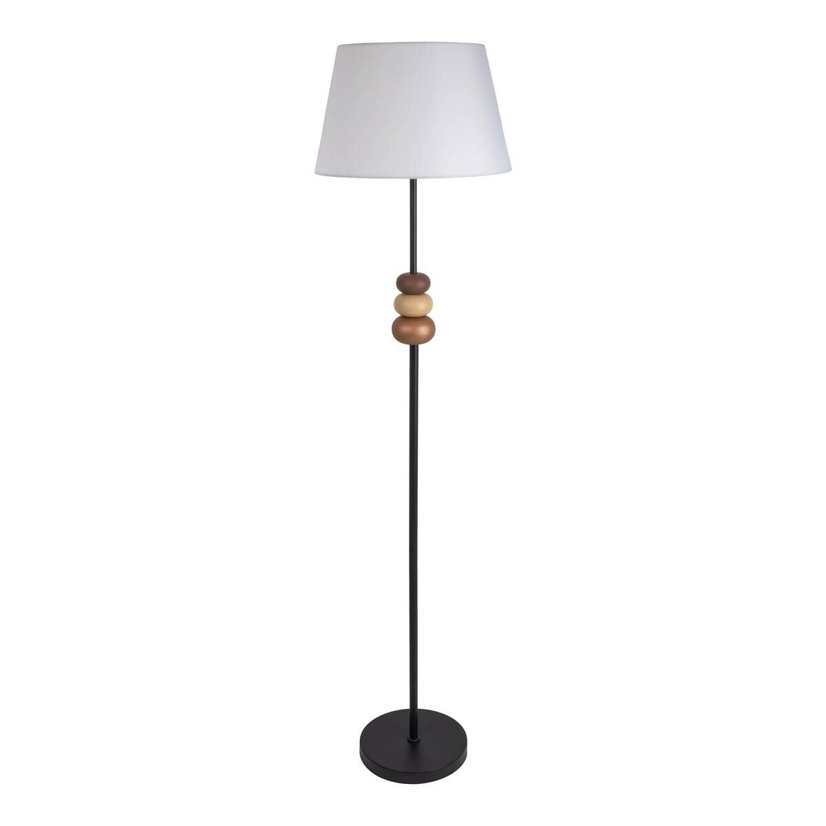 Näve Leuchten Stehlampe schwarz Metall Textil B/H/T/D: ca. 38x155x38x38 cm E27 1 Brennstellen