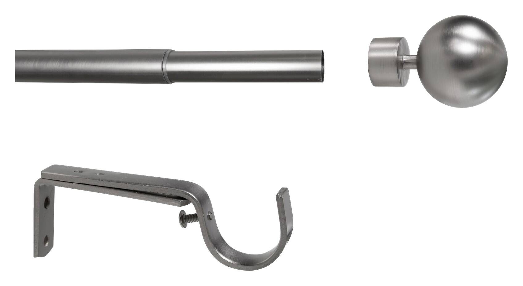 ondeco Stilgarnituren habito/ball-classic Edelstahloptik Metall ausziehbar von ca. 190 bis 360 cm 1.0 Läufe