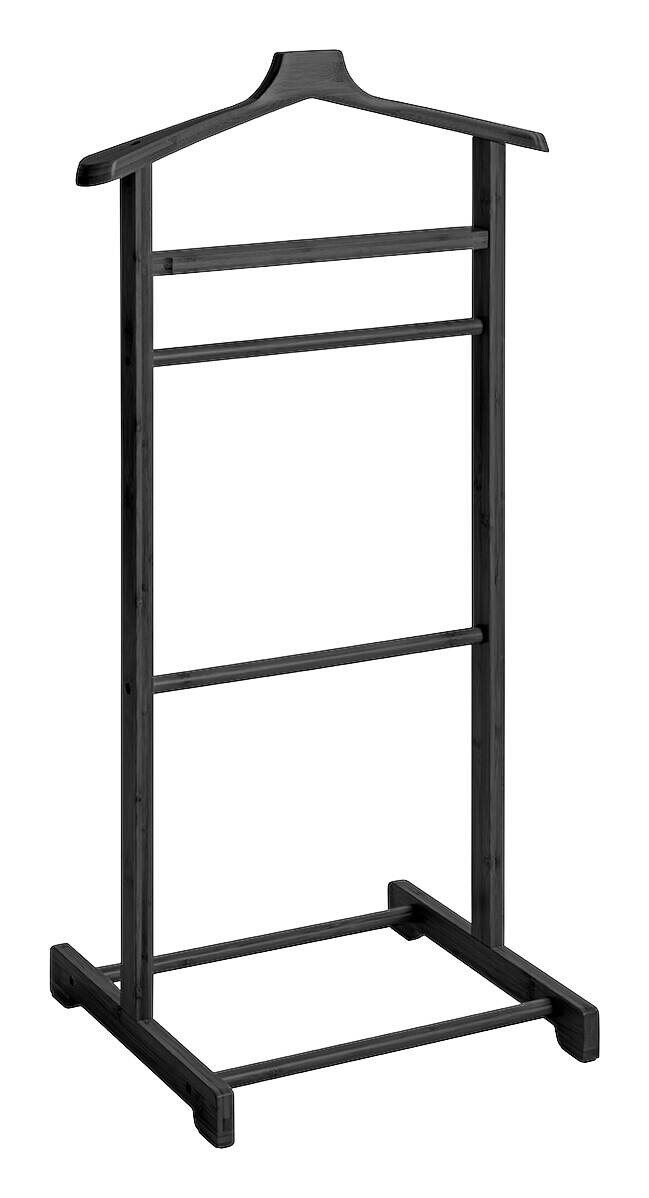 Herrendiener schwarz lackiert Bambus B/H/T: ca. 48x97x36 cm