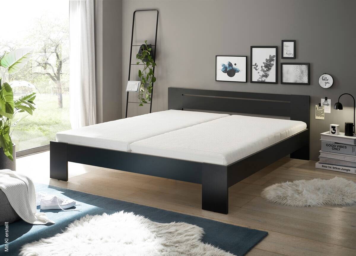 Futonbett Cannes schwarz Liegefläche B/L: ca. 180x200 cm