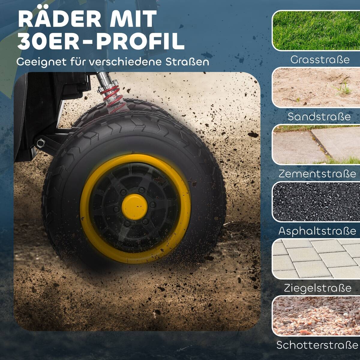 AIYAPLAY Kinder Elektro-Quad gelb B/H/L: ca. 69x75x101 cm