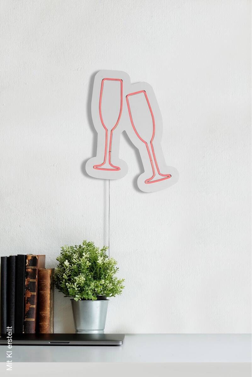 Opviq LED-Wandleuchte rosa PVC B/H/T/L: ca. 26x35x2x26 cm