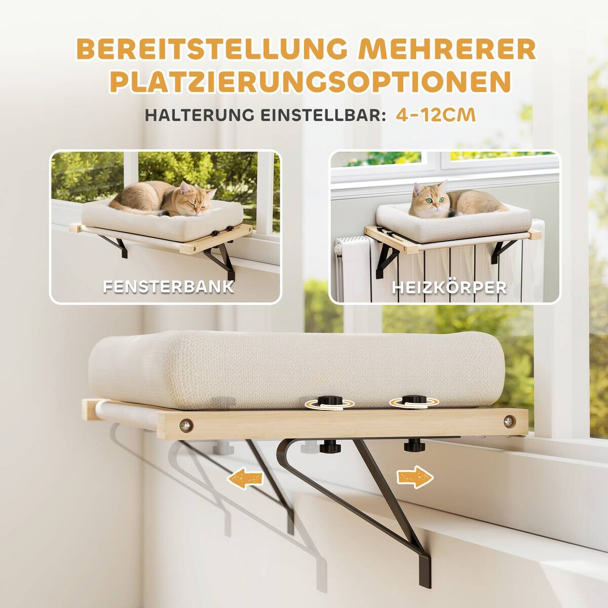 PawHut Katzenbett cremeweiß Polyester B/H/L: ca. 36x24x50 cm