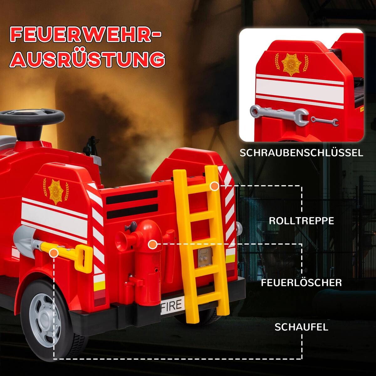 AIYAPLAY Kinder Elektroauto rot B/H/L: ca. 49x52x86 cm