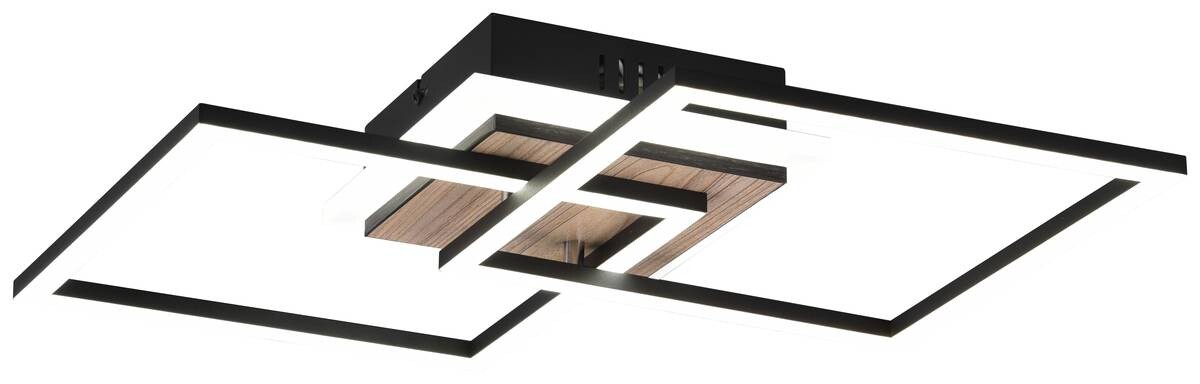 Reality LED-Deckenleuchte R62793635 Giro schwarz MDF Metall Acryl B/H/T: ca. 57x8x35 cm 1 Brennstellen