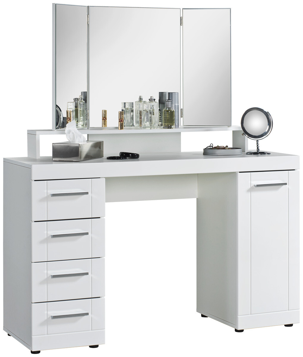 Schreibtisch Atlanta weiß weiß Hochglanz B/H/T: ca. 120x75x40 cm