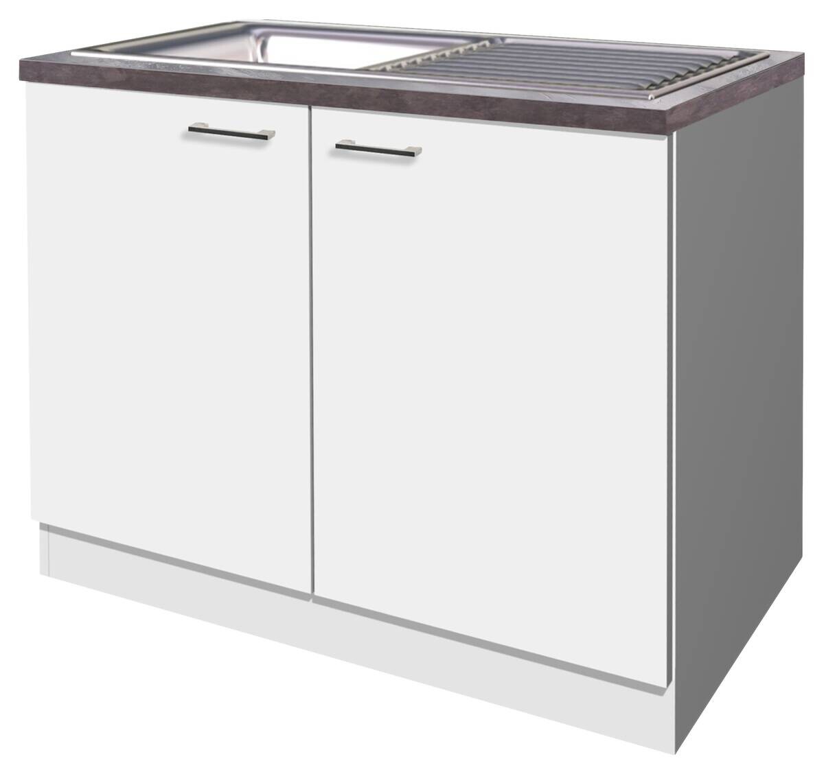 Spülenschrank Lucca weiß matt B/H/T: ca. 100x85x60 cm