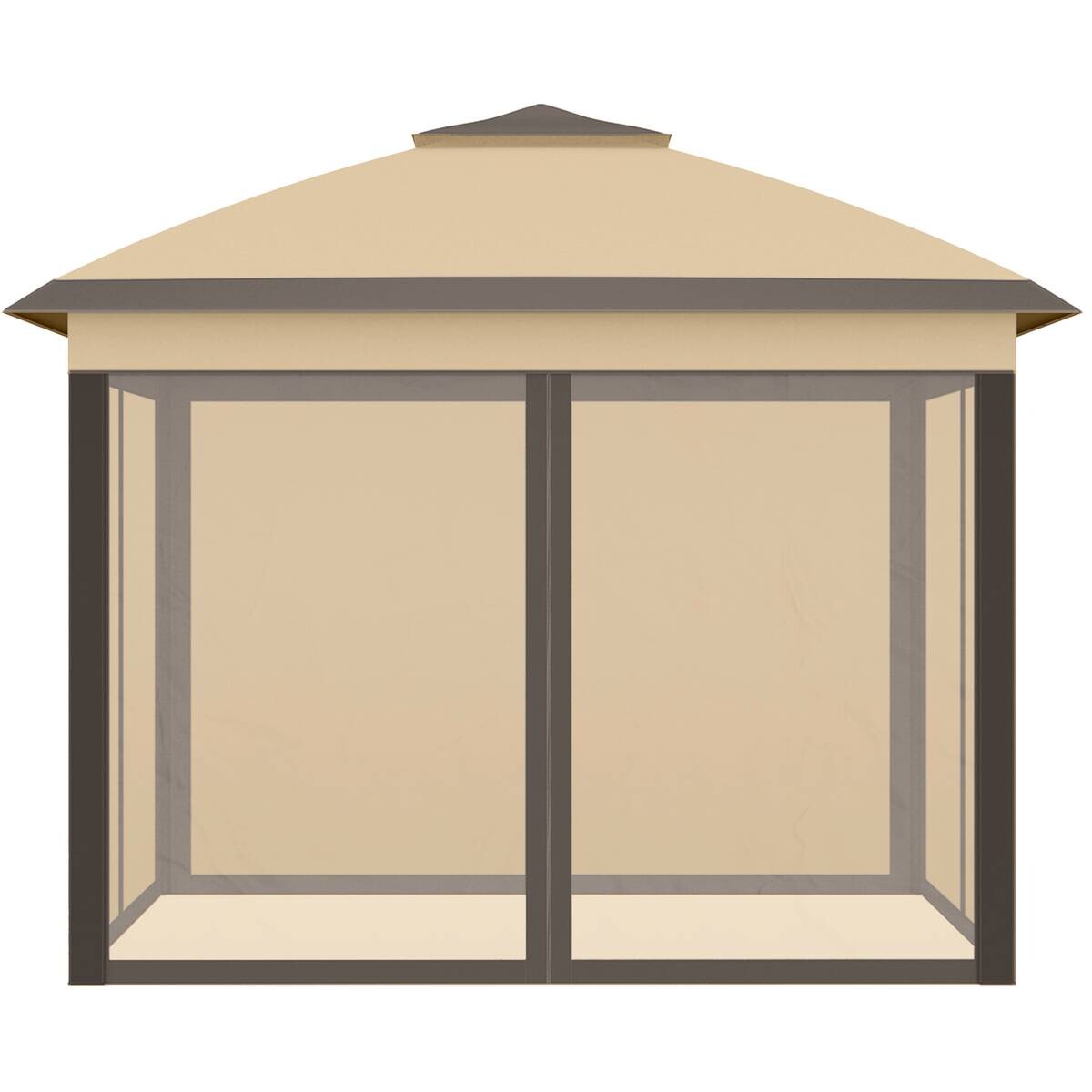 Outsunny Pavillon beige Metall B/H/L: ca. 330x288x330 cm