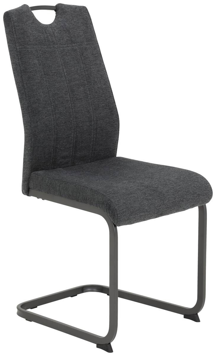 Stuhl 4er Set BRITTA anthrazit grau Microfaser Metall B/H/T: ca. 44x100x59 cm