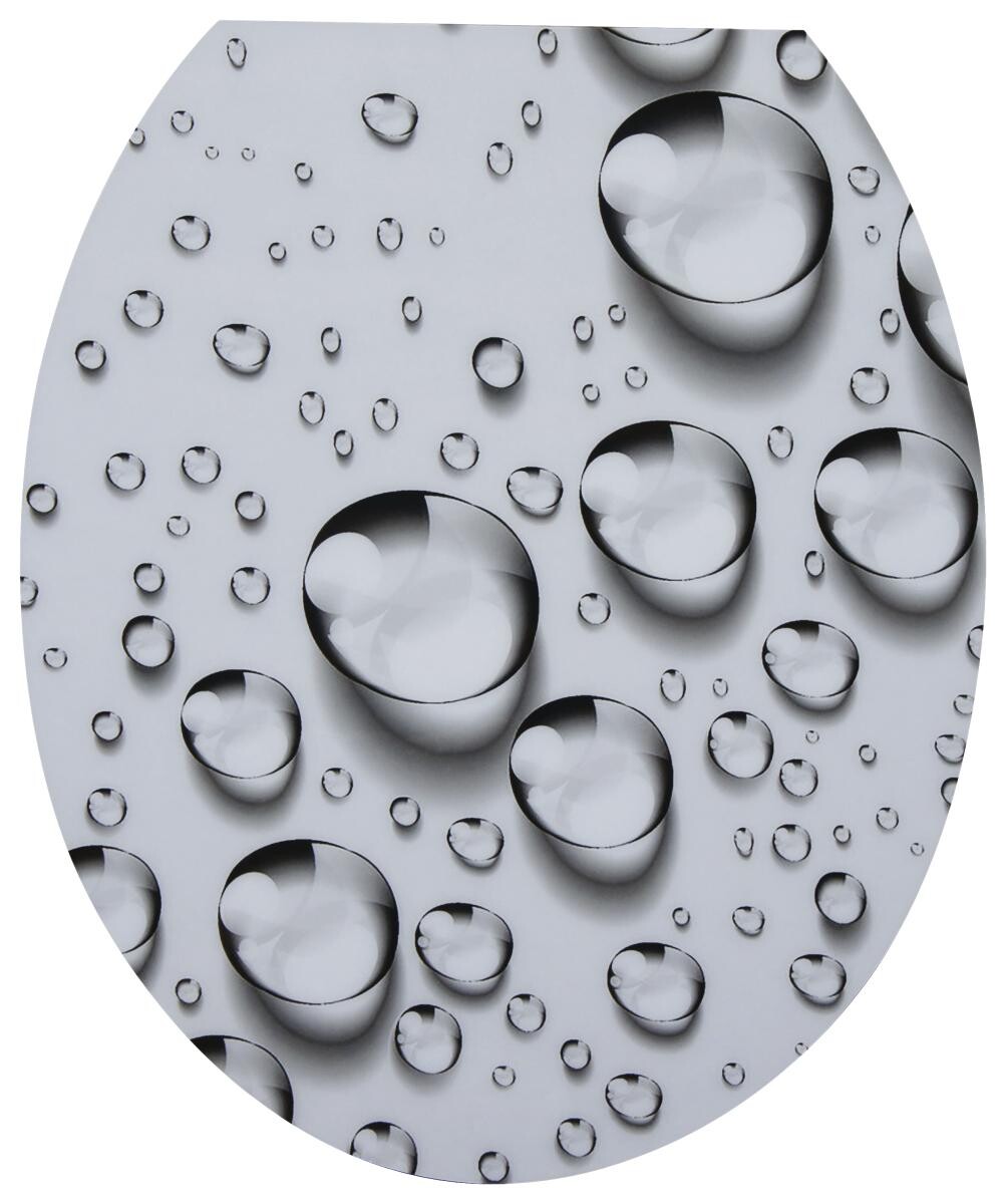 POCOline WC-Sitz Wassertropfen hellgrau Duroplast