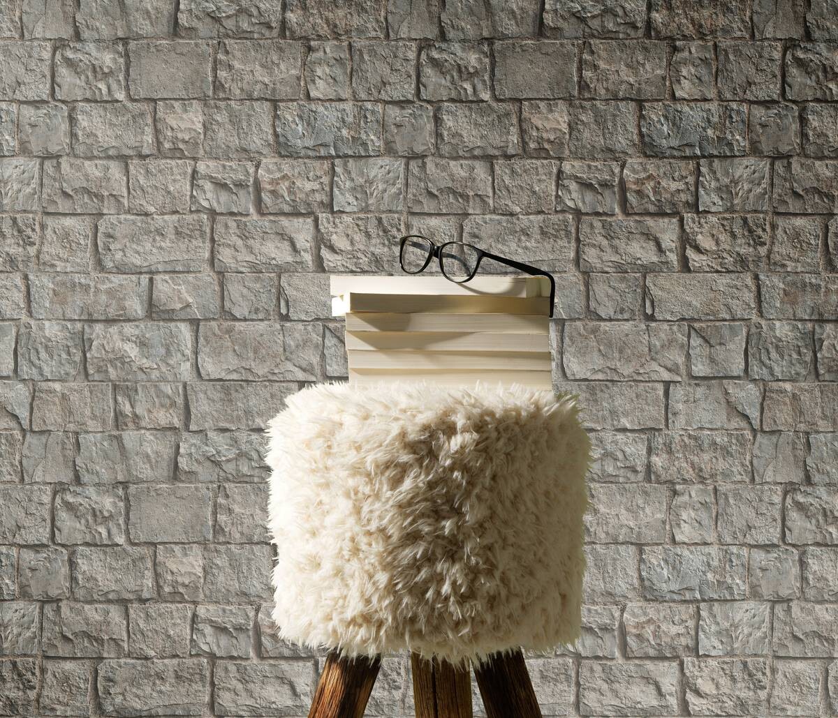 Erismann Vliestapete Steinoptik beige B/L: ca. 53x1005 cm