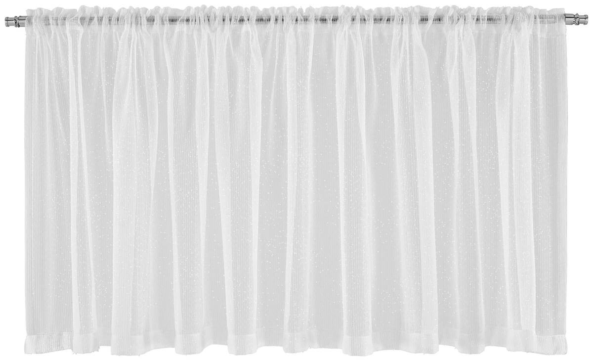 POCOline Scheibengardine Glitzer weiß B/L: ca. 200x50 cm