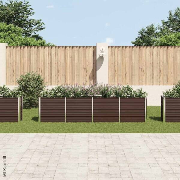 Hochbeet braun Metall B/H/L: ca. 40x77x320 cm