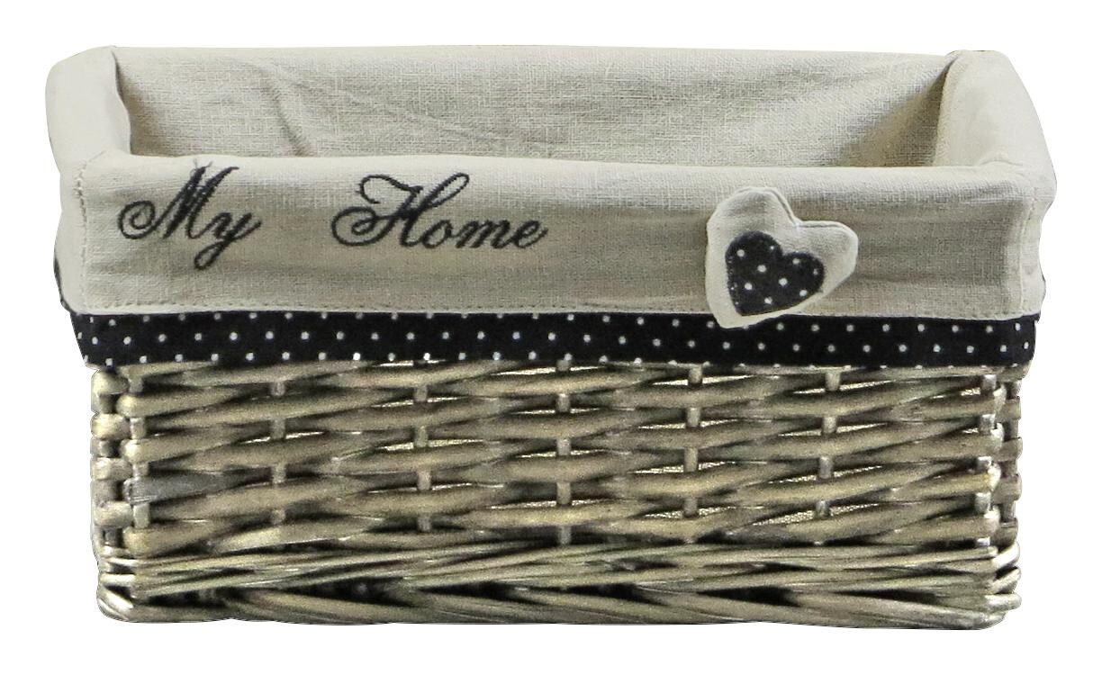 POCOline Aufbewahrungskorb dunkelgrau Weide B/H/L: ca. 20x13x30 cm