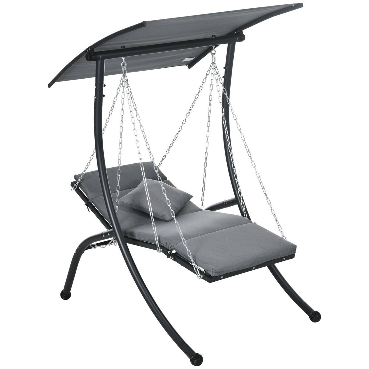 Outsunny Hollywoodschaukel dunkelgrau Stoff B/H/L: ca. 145x169x108 cm