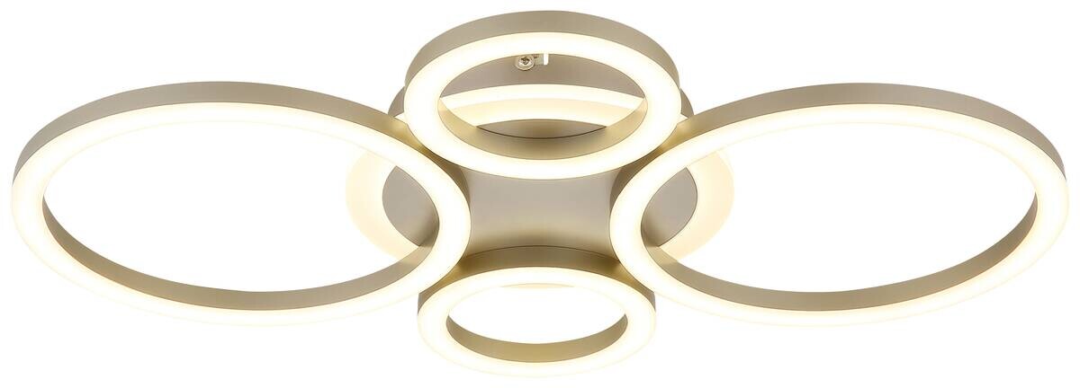 GLOBO LED-Deckenleuchte champagner kaffee Metall Kunststoff B/H/L: ca. 35,5x6,1x53 cm 1 Brennstellen