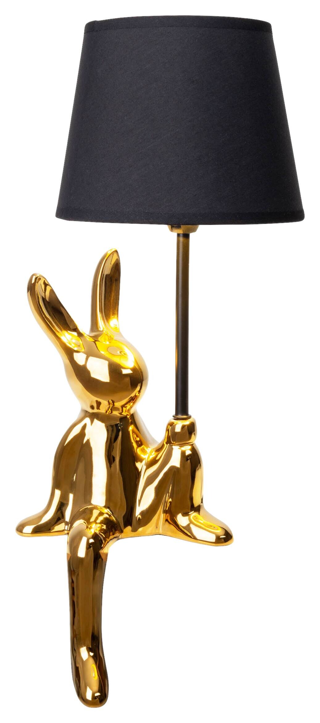 Näve Leuchten Tischleuchte gold Keramik B/H/T/D: ca. 18x45x18x18 cm E14 1 Brennstellen