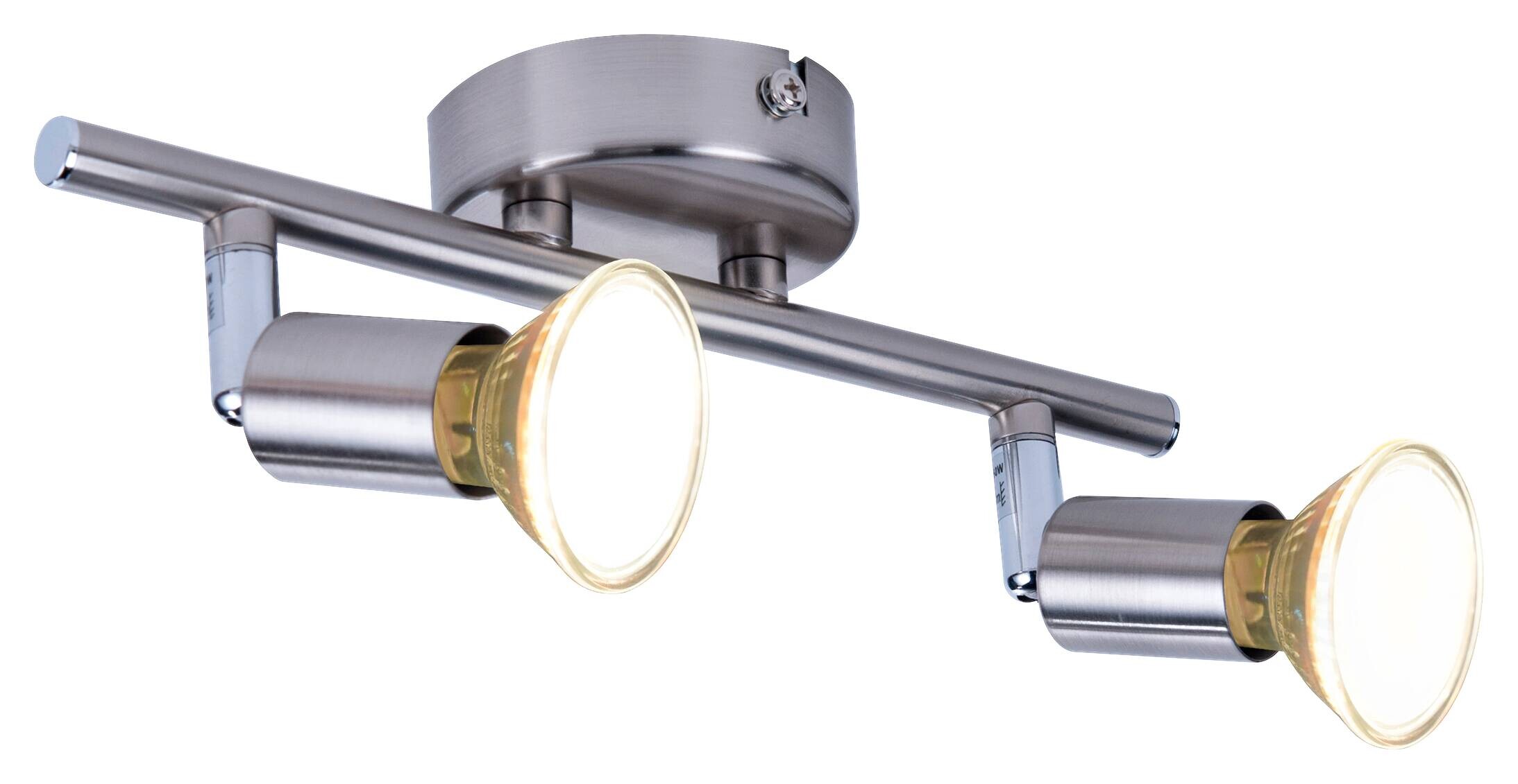 POCOline Spotbalken Boris nickel matt B/H/L: ca. 10x8x25 cm 2 Brennstellen