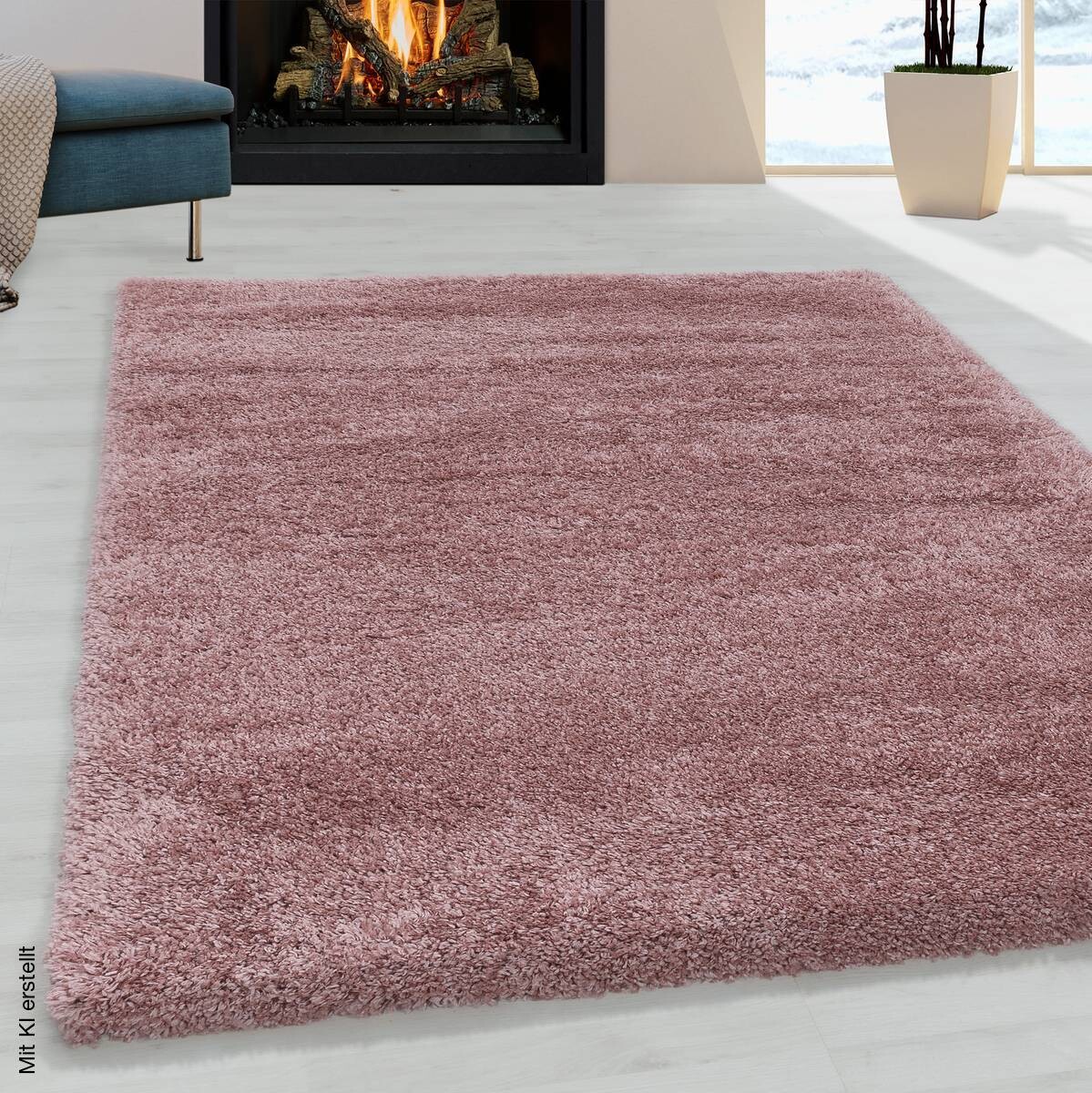 Ayyildiz Teppich FLUFFY rosé B/L: ca. 280x370 cm