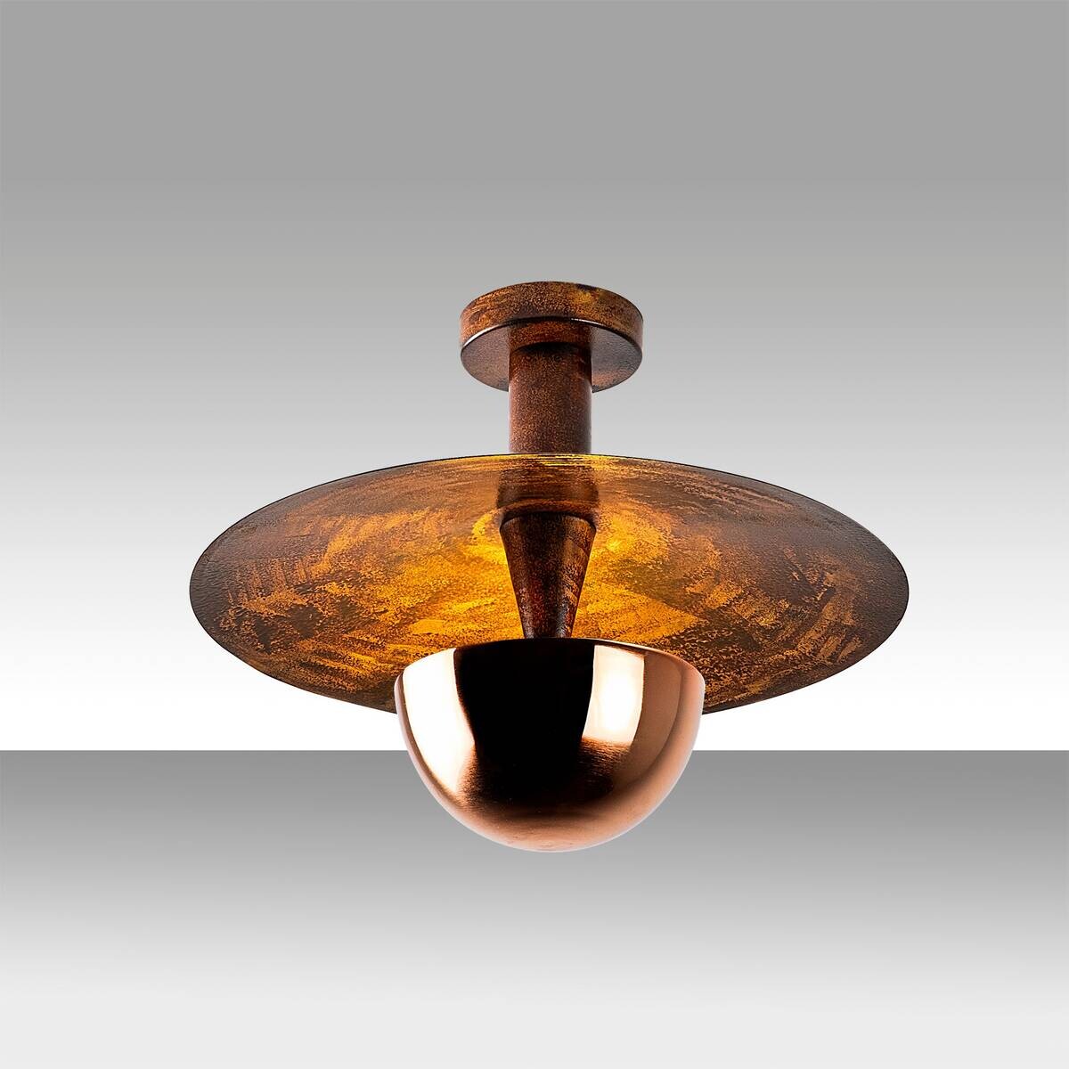 Opviq Deckenleuchte Kurt Kupfer Metall B/H/T/L/D: ca. 38x31x38x38x38 cm G9 1 Brennstellen