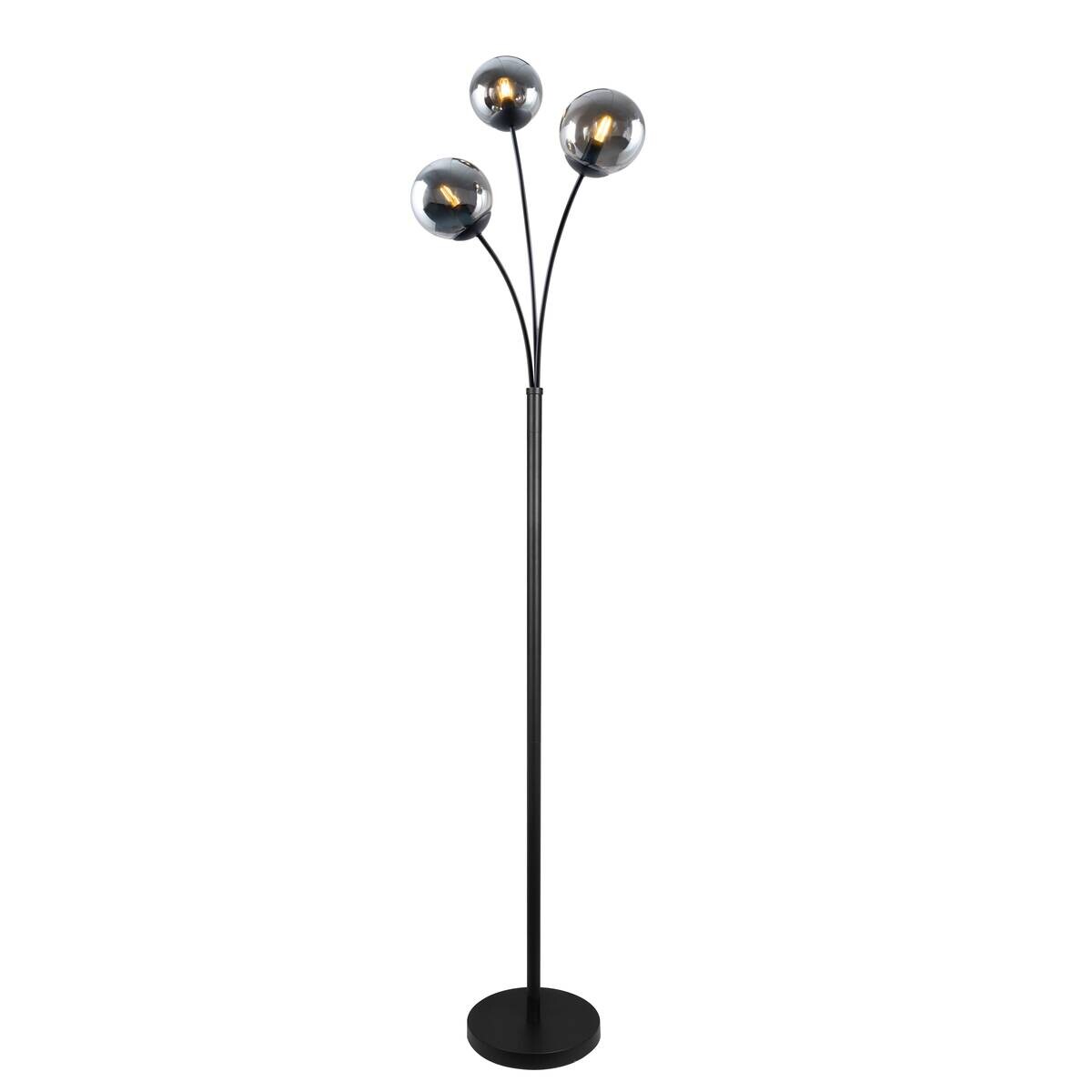 POCOline Stehleuchte Space schwarz Glas B/H/T: ca. 37x180x37 cm E14 3 Brennstellen