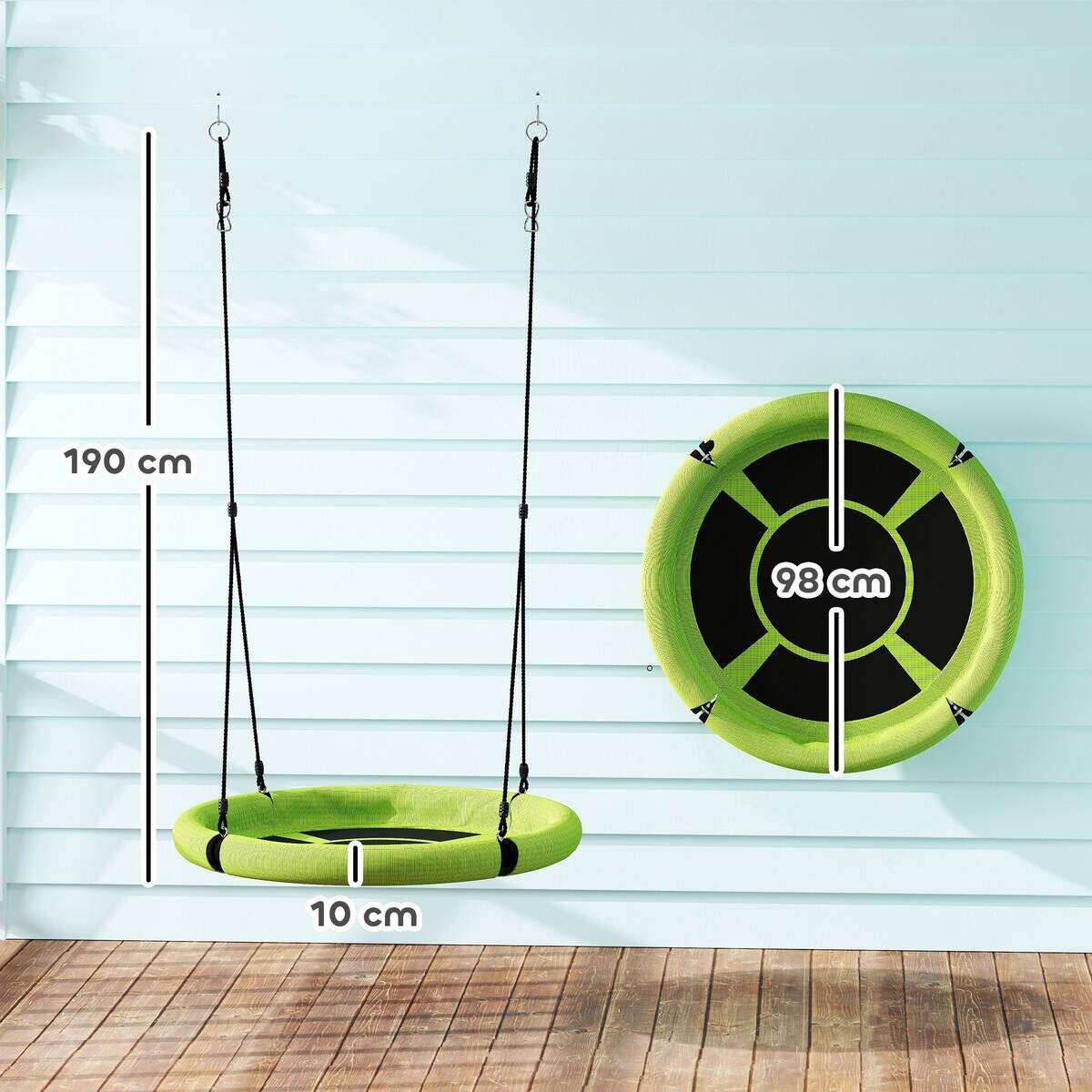 AIYAPLAY Kinderschaukel grün B/H/L: ca. 98x190x98 cm