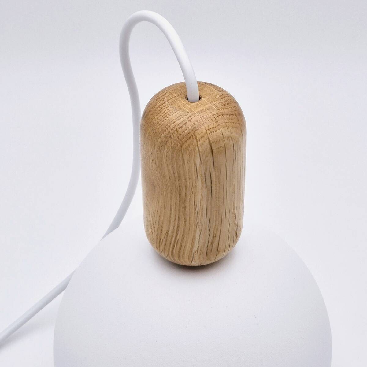 Lamkur Hängeleuchte Eiche weiß Holz Stahl B/H/L: ca. 15,5x102x15,5 cm E27 1 Brennstellen