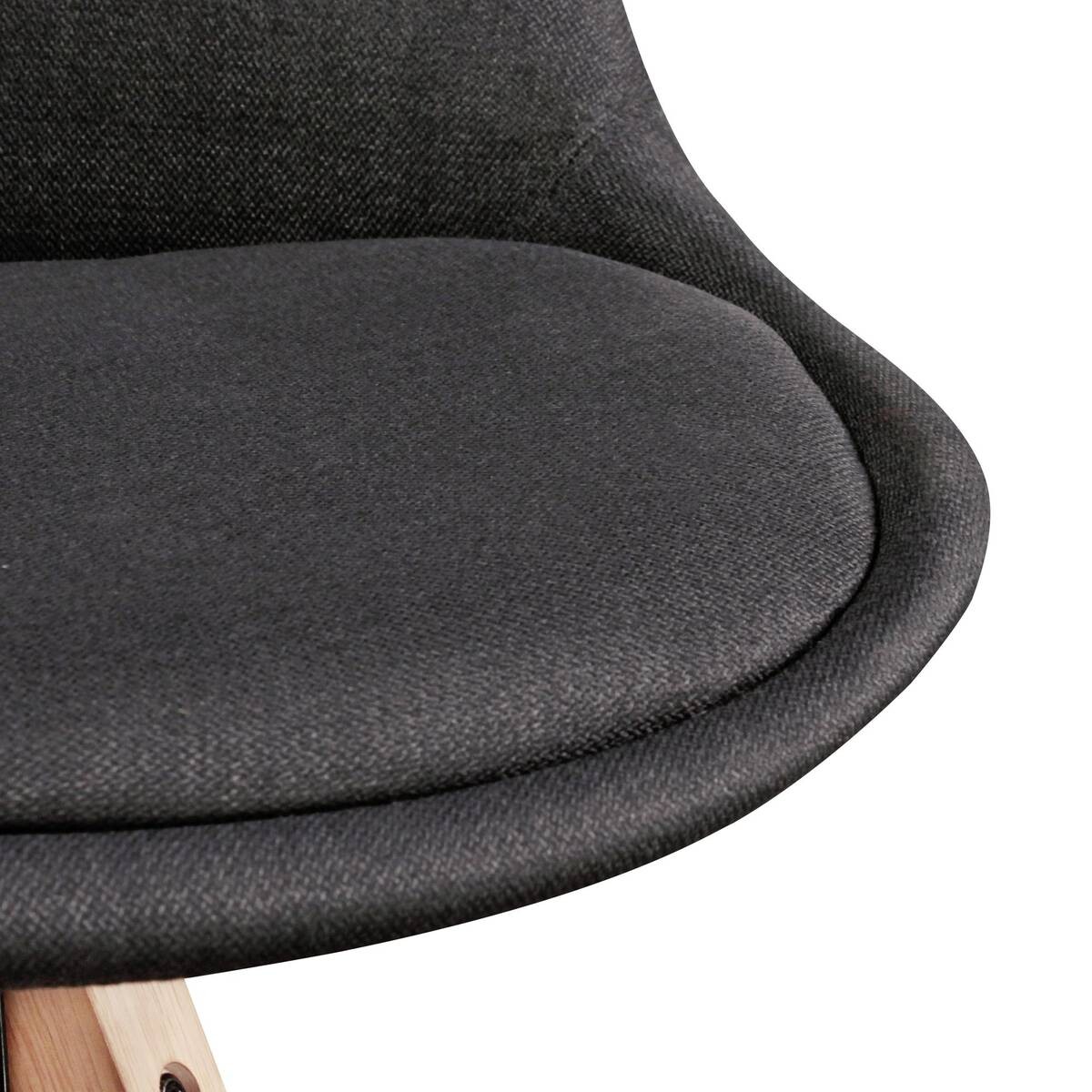 Stuhl 2er-Set grau natur Stoff Echtholz B/H/T: ca. 49x87x52 cm