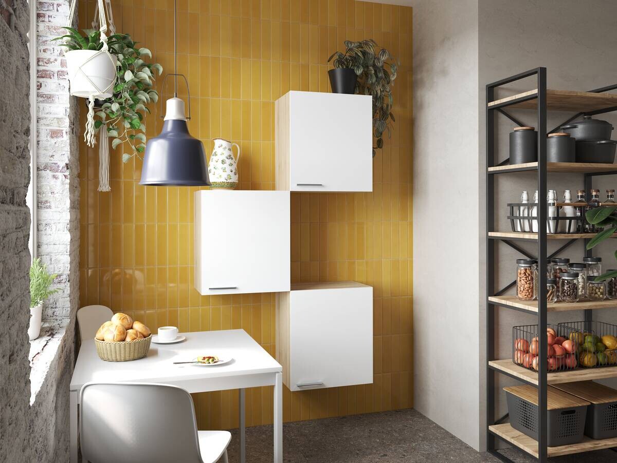 Anbauküchen-Set Merle weiß B/H/T: ca. 100x168x35 cm