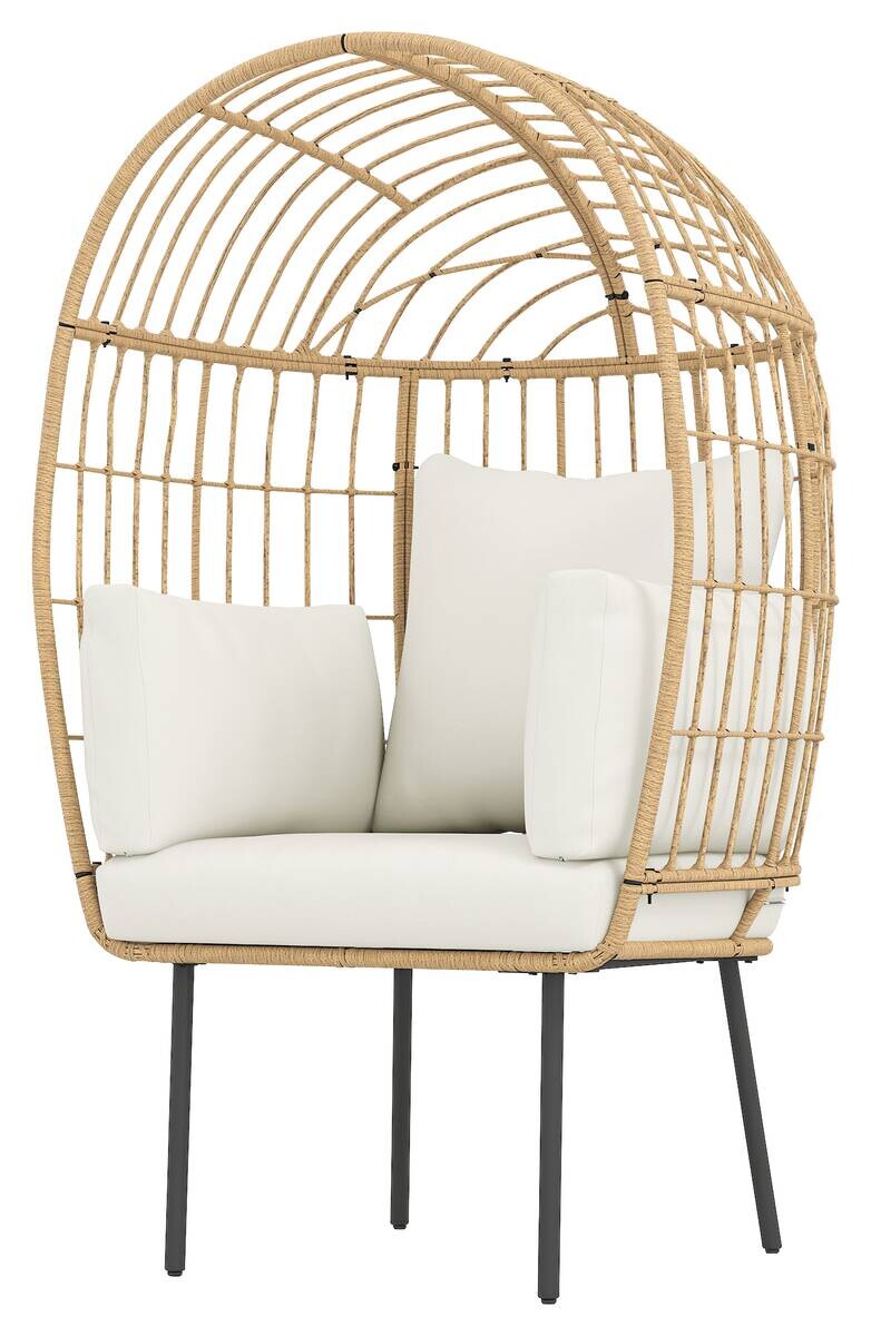 Outsunny Rattansessel beige Polyethylen B/H/L: ca. 80x155x95 cm