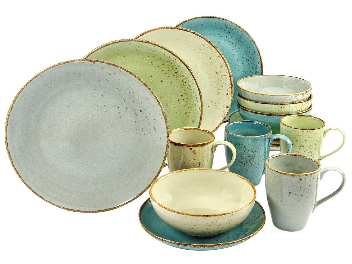 CreaTable Kombiservice NATURE COLLECTION multicolor Steingut 16 tlg.
