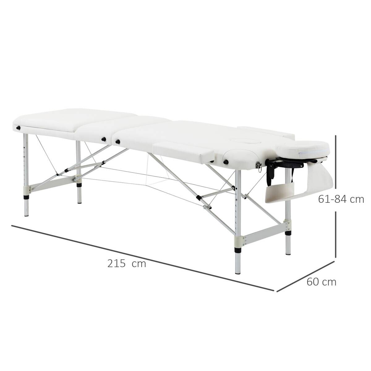 HOMCOM Massageliege weiß PVC B/H/L: ca. 60x215x84 cm