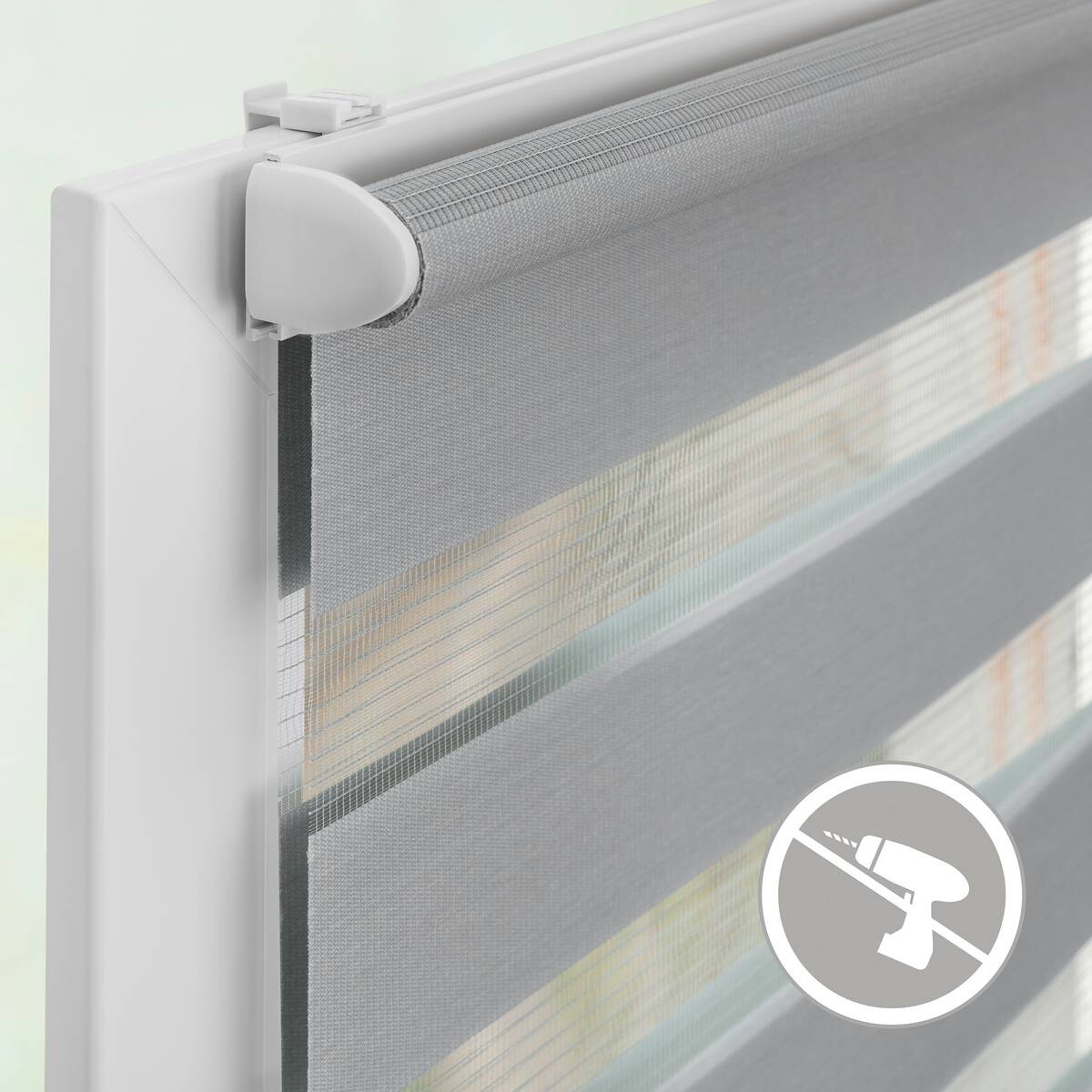 LICHTBLICK Doppelrollo Duo grau B/L: ca. 80x200 cm