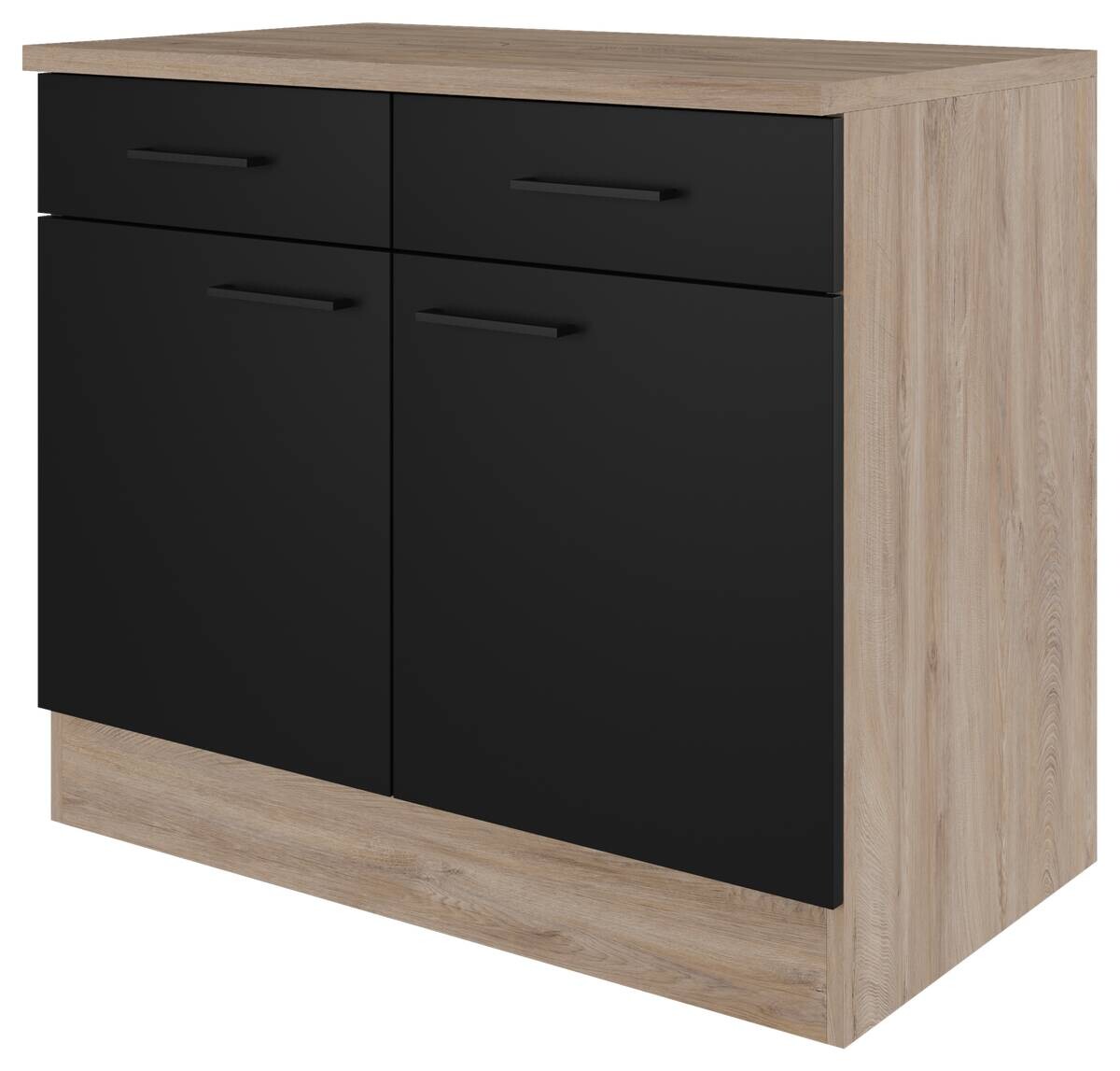 Unterschrank Capri schwarz matt B/H/T: ca. 100x85x60 cm