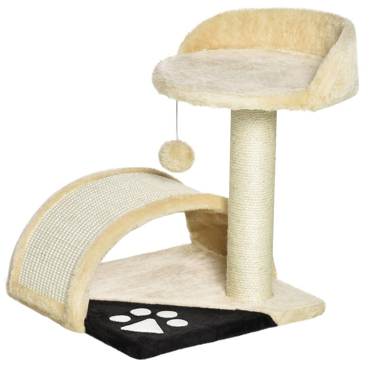 PawHut Kratzbaum beige Edelstahl B/H/L: ca. 37x35,5x46 cm