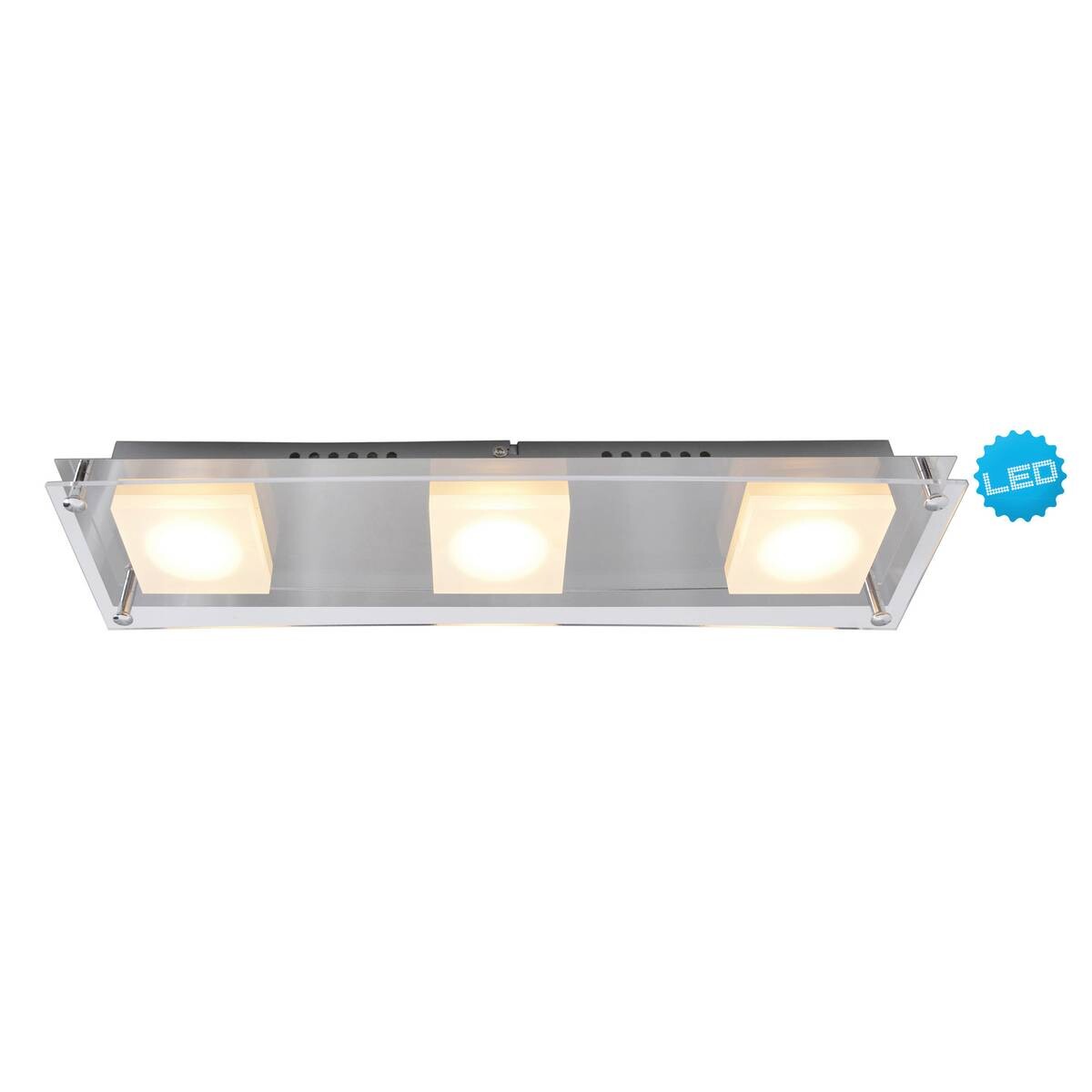 Näve Leuchten LED Wandleuchte Edingburgh Chrom Acryl Edelstahl B/H/L: ca. 12x4,7x44 cm 1 Brennstellen