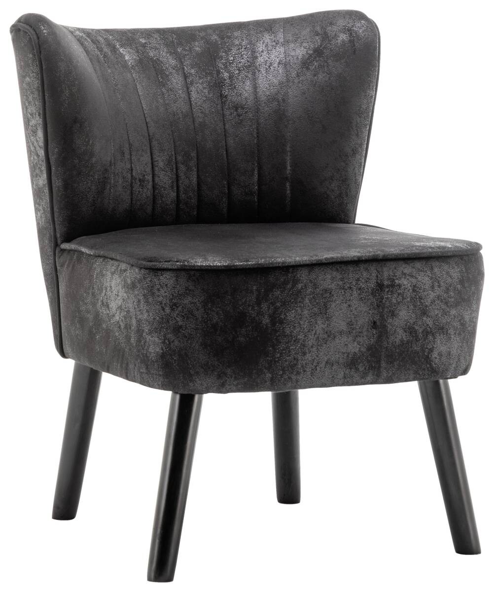 Sessel schwarz Vintage Microfaser B/H/T: ca. 57x76x68 cm