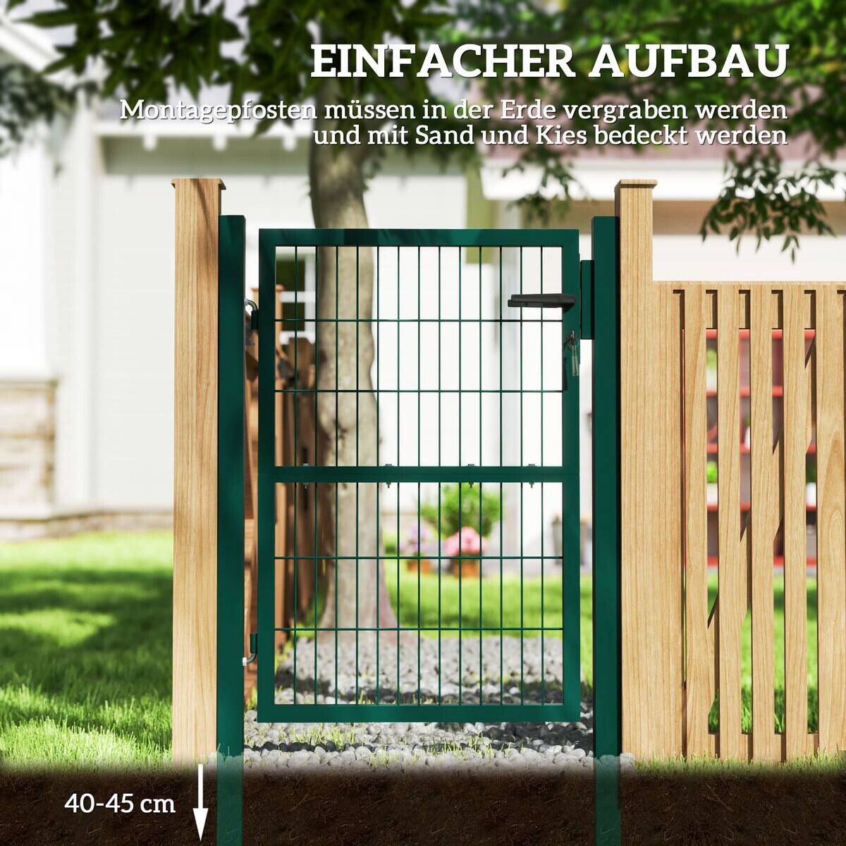 Outsunny Gartentor grün Kunststoff B/H/L: ca. 6x170x97 cm