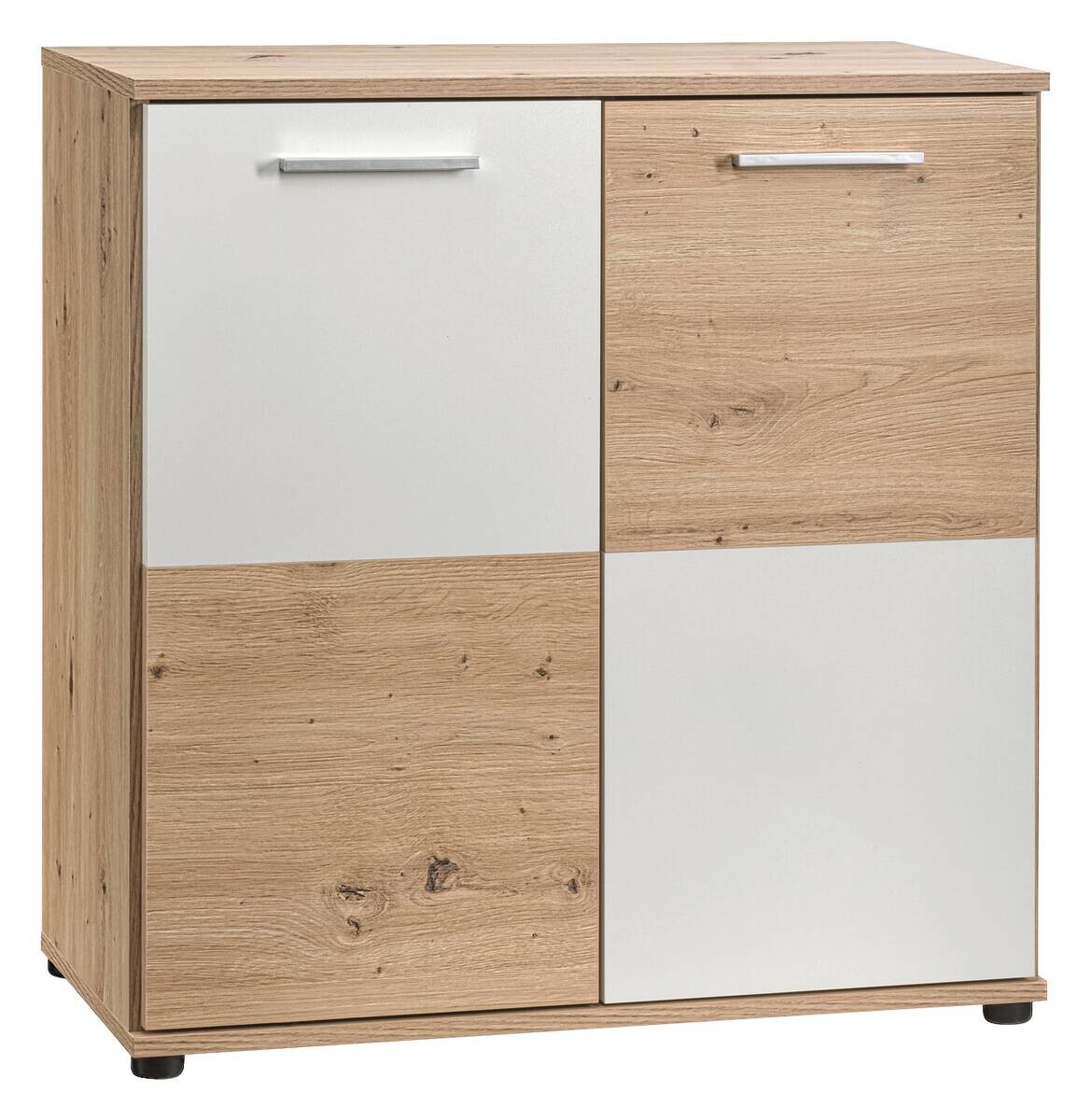 Kommode Zero Eiche Artisan Oak Nachbildung weiß B/H/T: ca. 72x72x34 cm | Eiche, weiß | 72,00/72,00/34,00 cm