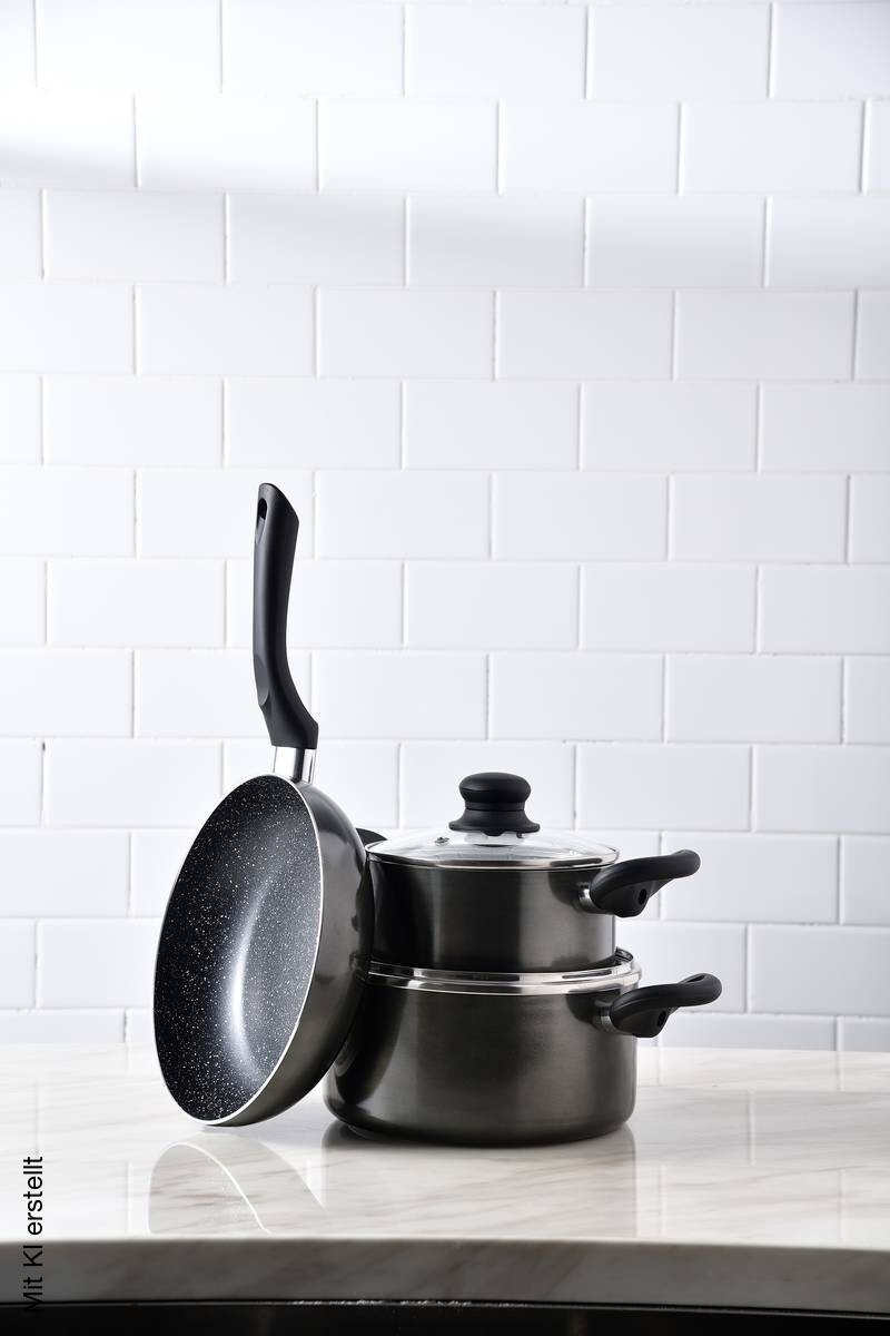 SAN IGNACIO Kochgeschirrset Soria schwarz Aluminium 4 tlg.