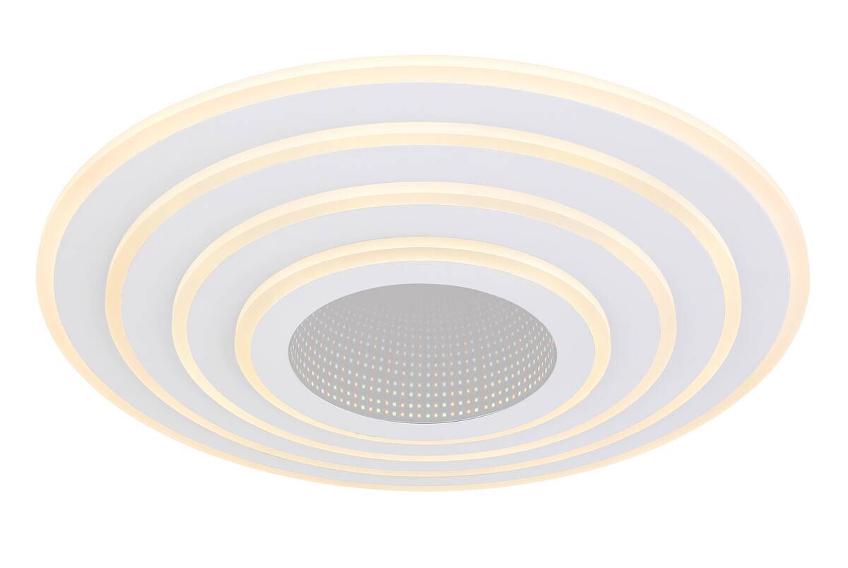 GLOBO LED-Deckenleuchte weiß Opal Acryl Metall H/D: ca. 7x40 cm 1 Brennstellen