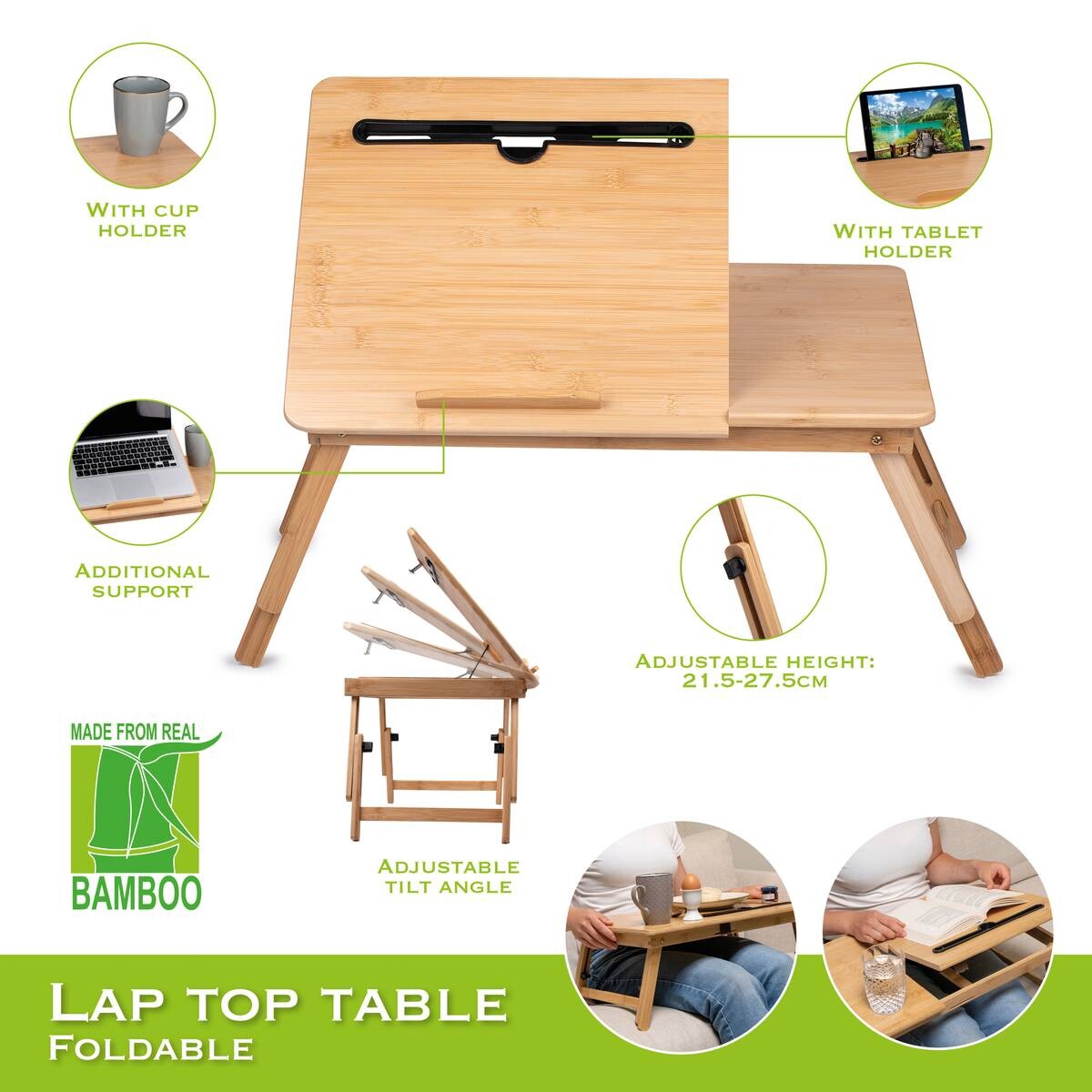 Betttablett natur Bambus